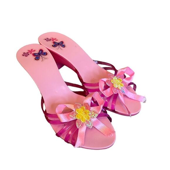 5 for $25🔥Pink Flower and Butterfly Plastic Play Heels - Picture 1 of 4